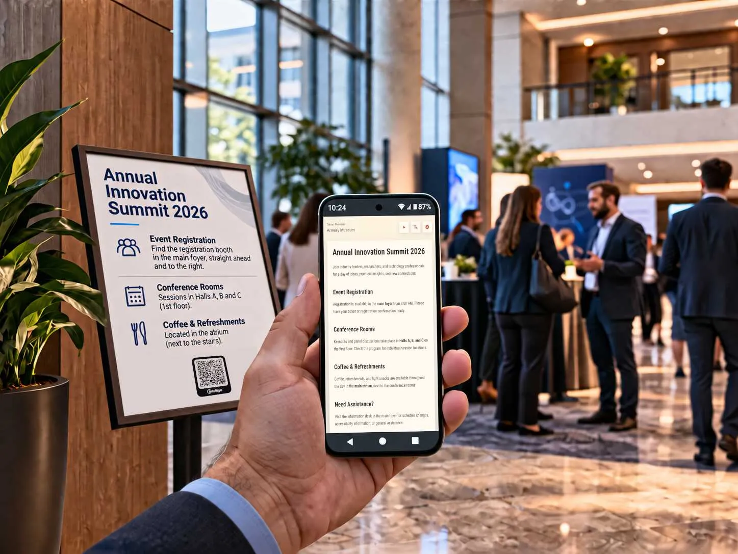 Professional events visitor information example