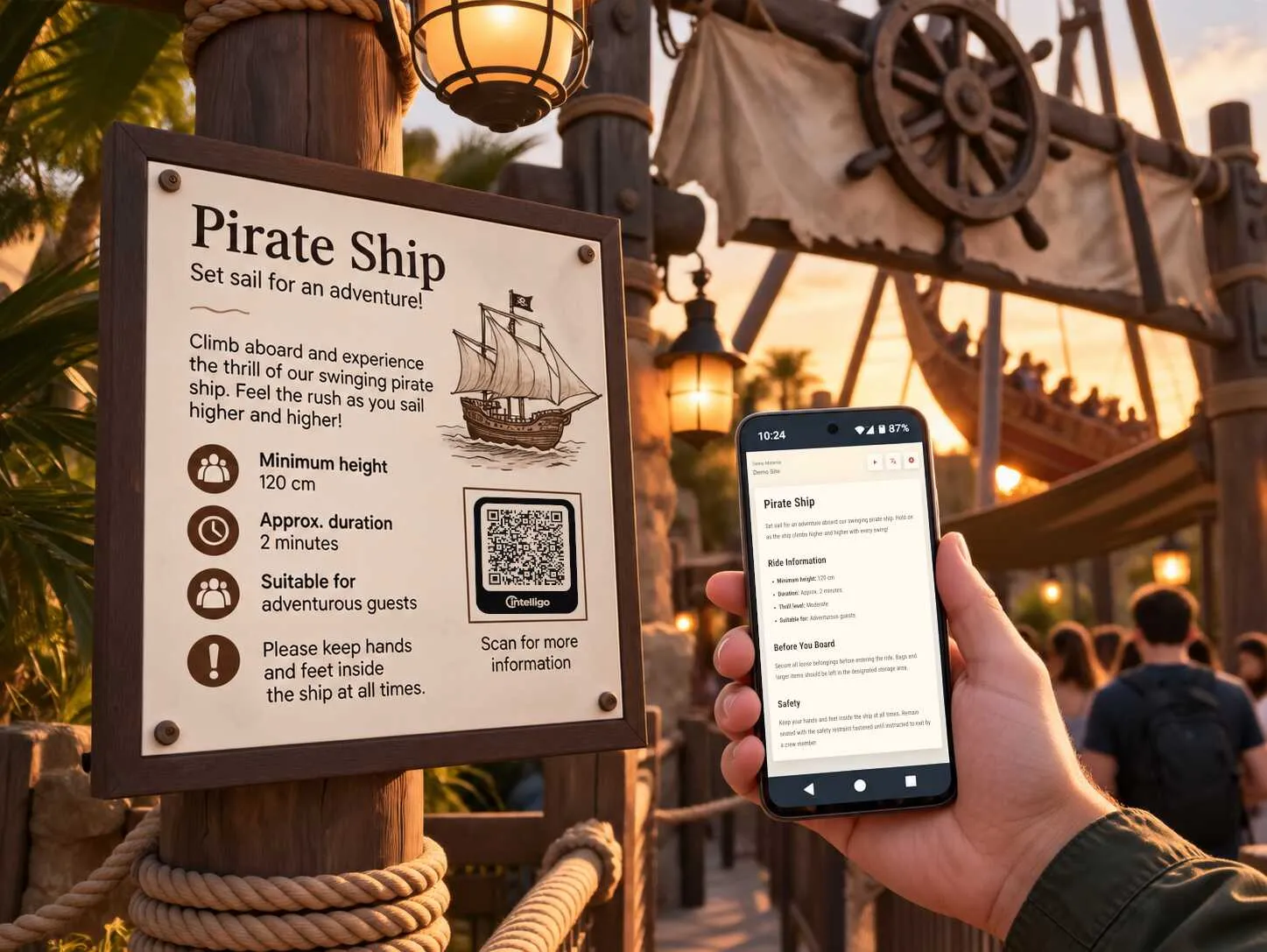 Theme parks visitor information example