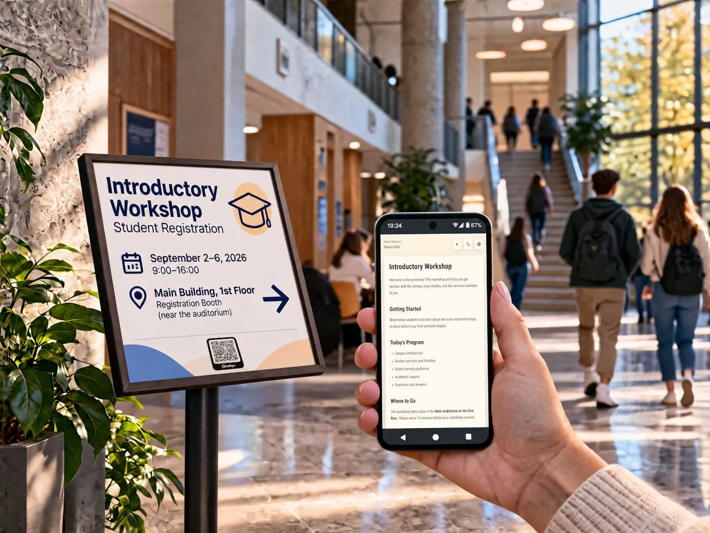 Universities visitor information example